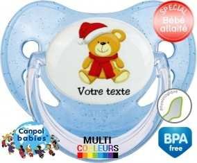 Ourson noël + prénom: Sucette Physiologique-su7.fr