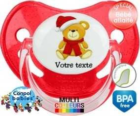 Ourson noël + prénom: Sucette Physiologique-su7.fr