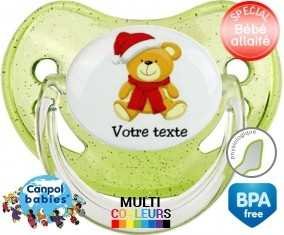 Ourson noël + prénom: Sucette Physiologique-su7.fr