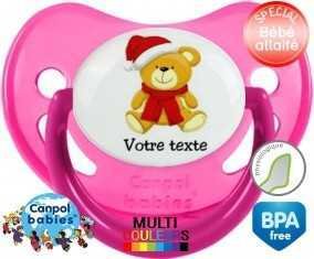 Ourson noël + prénom: Sucette Physiologique-su7.fr