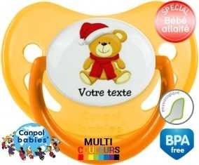 Ourson noël + prénom: Sucette Physiologique-su7.fr