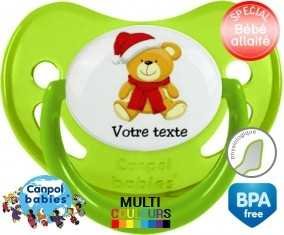 Ourson noël + prénom: Sucette Physiologique-su7.fr