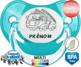 Camion pompier + prénom: Sucette Physiologique-su7.fr