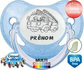 Camion pompier + prénom: Sucette Physiologique-su7.fr