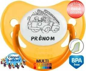 Camion pompier + prénom: Sucette Physiologique-su7.fr