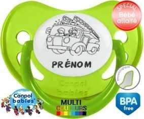 Camion pompier + prénom: Sucette Physiologique-su7.fr