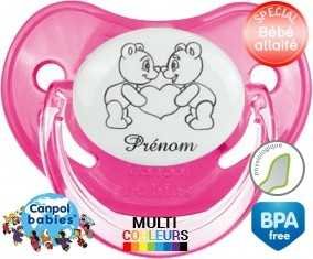 Ours gros cœur + prénom: Sucette Physiologique-su7.fr