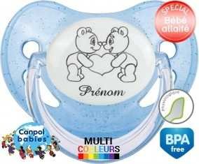 Ours gros cœur + prénom: Sucette Physiologique-su7.fr