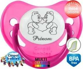 Ours gros cœur + prénom: Sucette Physiologique-su7.fr