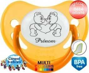 Ours gros cœur + prénom: Sucette Physiologique-su7.fr