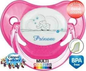 Eléphant bleu tendre + prénom: Sucette Physiologique-su7.fr