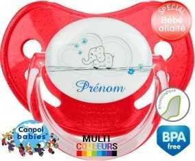 Eléphant bleu tendre + prénom: Sucette Physiologique-su7.fr