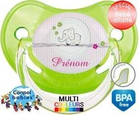 Eléphant rose style1 + prénom: Sucette Physiologique-su7.fr