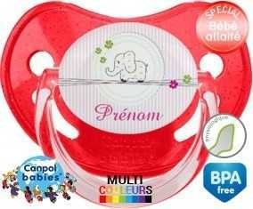 Eléphant rose style1 + prénom: Sucette Physiologique-su7.fr