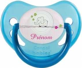 Eléphant rose style1 + prénom: Sucette Physiologique-su7.fr