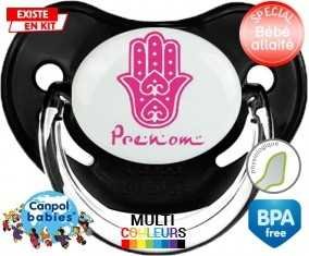 Main de fatma rose + prénom: Sucette Physiologique-su7.fr