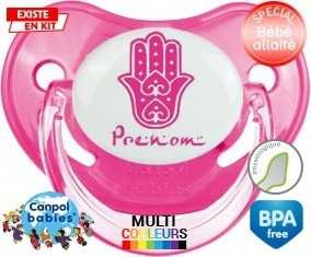 Main de fatma rose + prénom: Sucette Physiologique-su7.fr