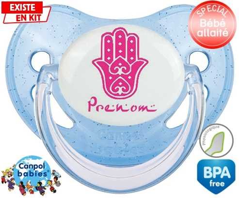 Main de fatma rose + prénom: Sucette Physiologique-su7.fr