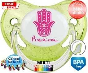 Main de fatma rose + prénom: Sucette Physiologique-su7.fr