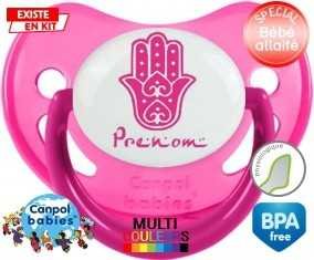 Main de fatma rose + prénom: Sucette Physiologique-su7.fr