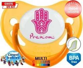 Main de fatma rose + prénom: Sucette Physiologique-su7.fr