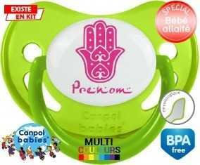 Main de fatma rose + prénom: Sucette Physiologique-su7.fr