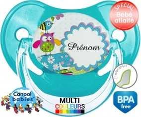 Hippopotame bleu + prénom : Sucette Physiologique personnalisée