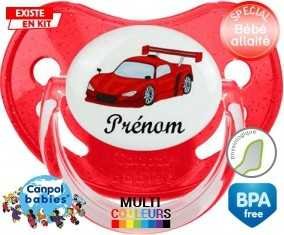 Voiture de course rouge + prénom: Sucette Physiologique-su7.fr