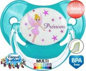 Tetine Fee étoile + prénom embout Physiologique personnalisée
