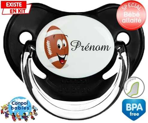 Rugby ballon + prénom: Sucette Physiologique-su7.fr