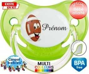 Rugby ballon + prénom: Sucette Physiologique-su7.fr
