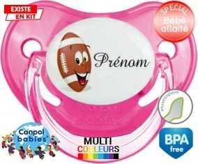 Rugby ballon + prénom: Sucette Physiologique-su7.fr