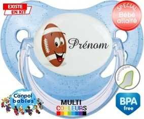 Rugby ballon + prénom: Sucette Physiologique-su7.fr
