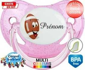 Rugby ballon + prénom: Sucette Physiologique-su7.fr