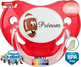 Rugby ballon + prénom: Sucette Physiologique-su7.fr