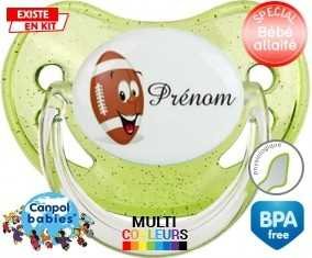 Rugby ballon + prénom: Sucette Physiologique-su7.fr