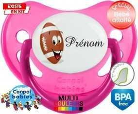 Rugby ballon + prénom: Sucette Physiologique-su7.fr