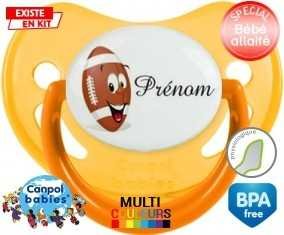 Rugby ballon + prénom: Sucette Physiologique-su7.fr
