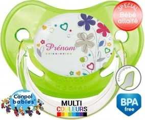 Fleur + prénom: Sucette Physiologique-su7.fr