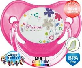 Fleur + prénom: Sucette Physiologique-su7.fr