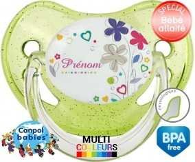 Fleur + prénom: Sucette Physiologique-su7.fr