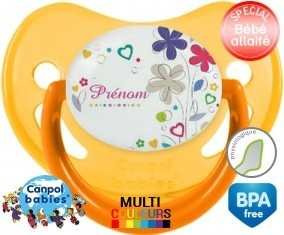 Fleur + prénom: Sucette Physiologique-su7.fr
