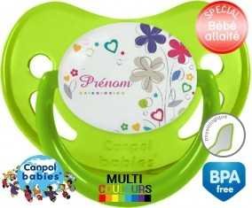 Fleur + prénom: Sucette Physiologique-su7.fr