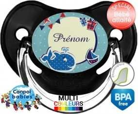 Baleine + prénom: Sucette Physiologique-su7.fr
