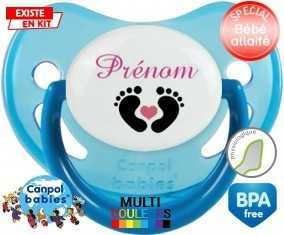 Pied cœur (fille) + prénom: Sucette Physiologique-su7.fr