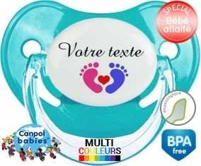 Coeur (mixte) + prénom : Tétine Physiologique personnalisée