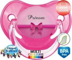 Flot rose + prénom: Sucette Physiologique-su7.fr