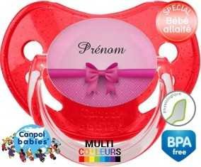 Flot rose + prénom: Sucette Physiologique-su7.fr