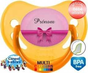 Flot rose + prénom: Sucette Physiologique-su7.fr