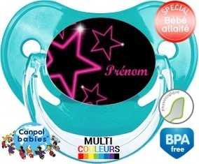 Tetine Stars + prénom embout Physiologique personnalisée